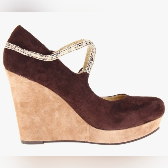 Seychelles Brown Suede Wedge Heels 8 - Picture 2 of 12